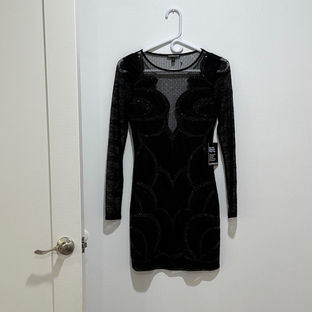 Express Black Long Sleeve Dress